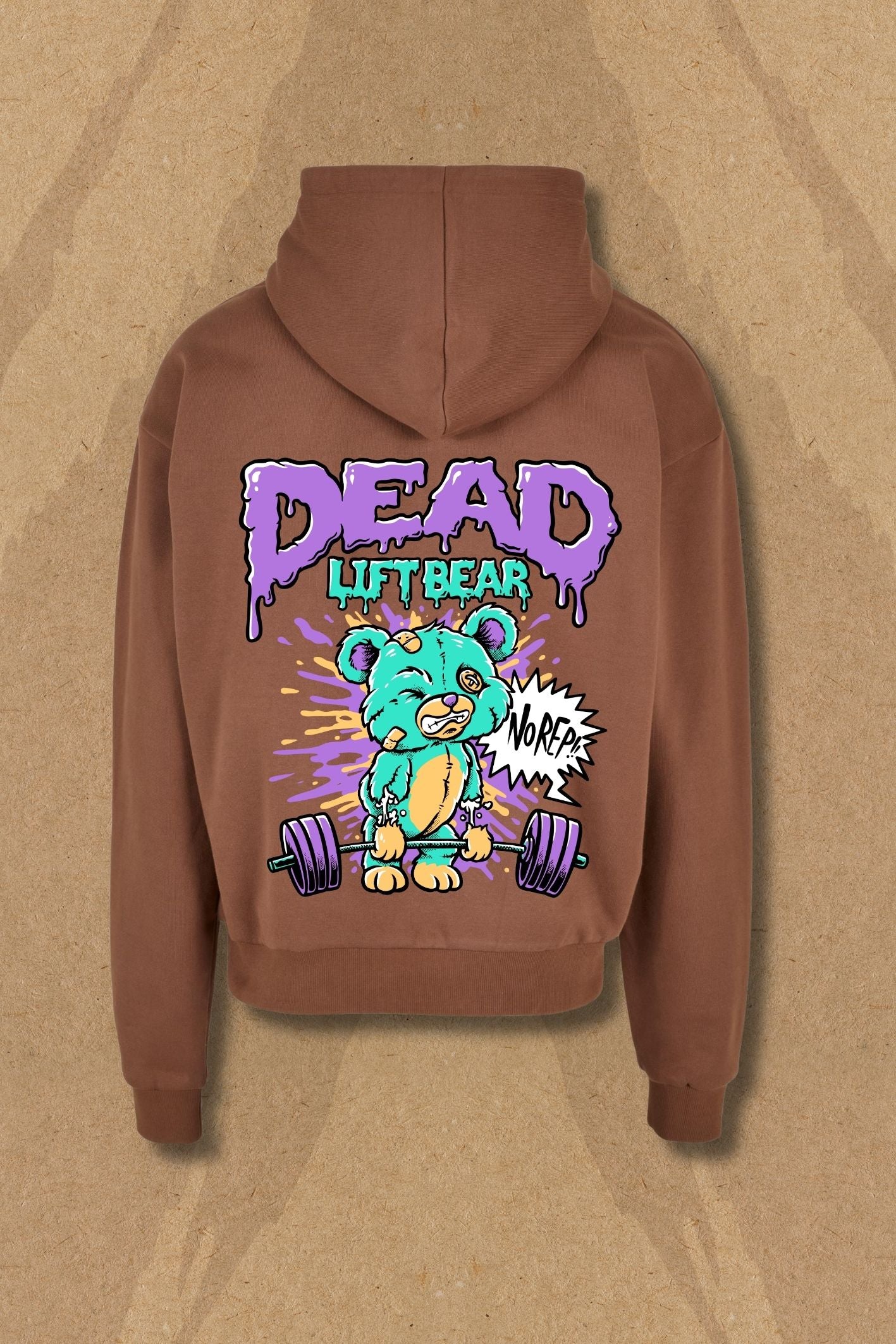 Ultra Heavy Dead Lift Bear Hoodie - Chocolate Brown