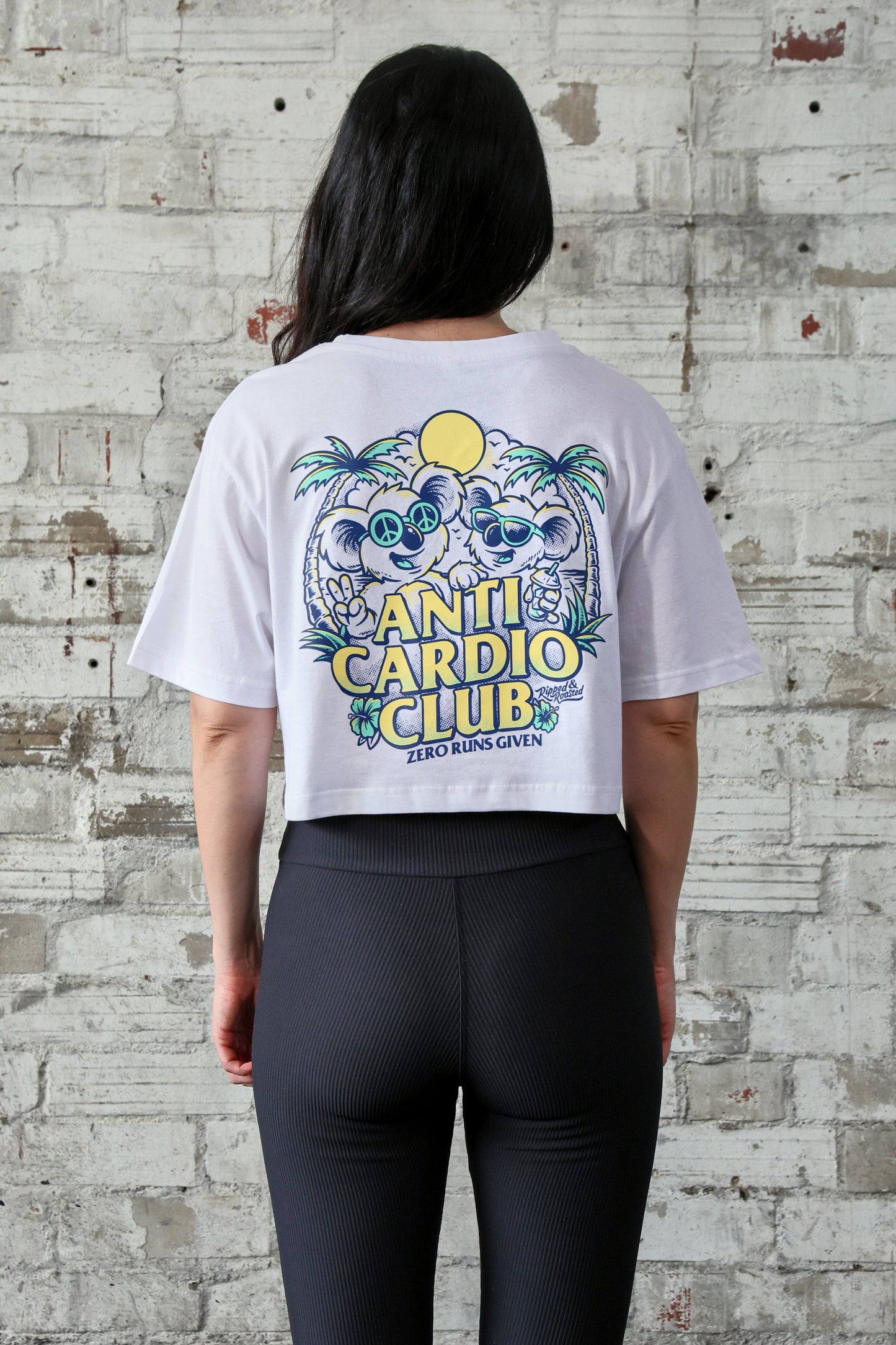 ANTI CARDIO CLUB Ladies Crop White