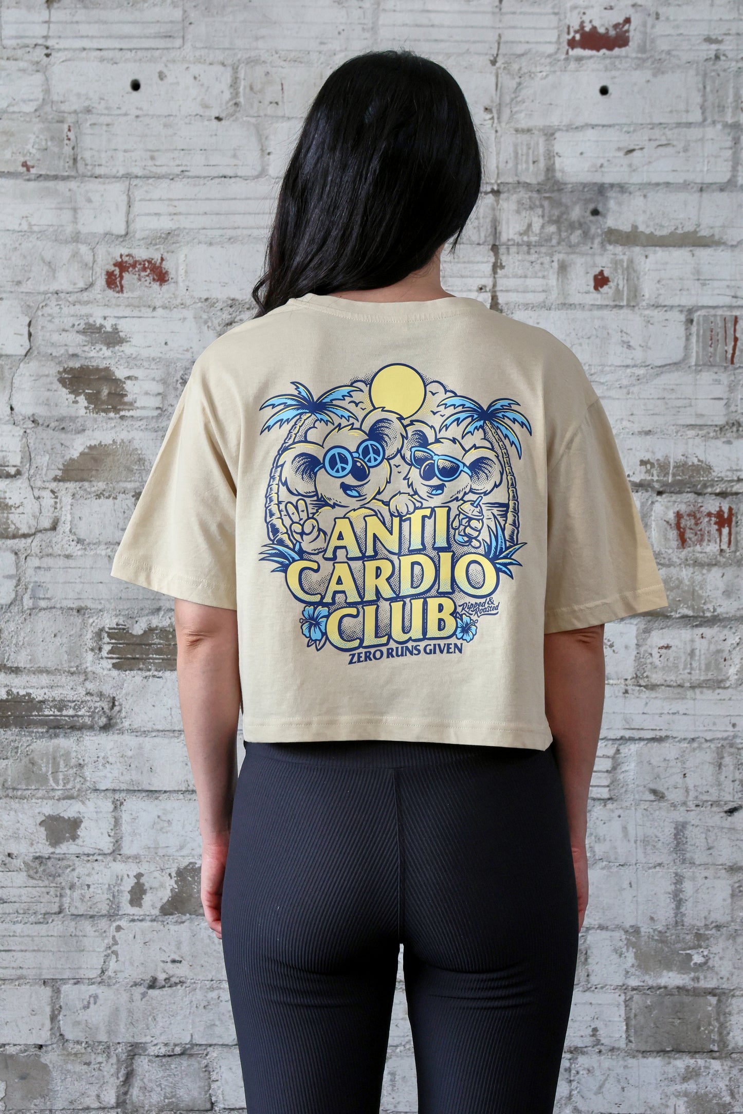 ANTI CARDIO CLUB Crop Top Stone