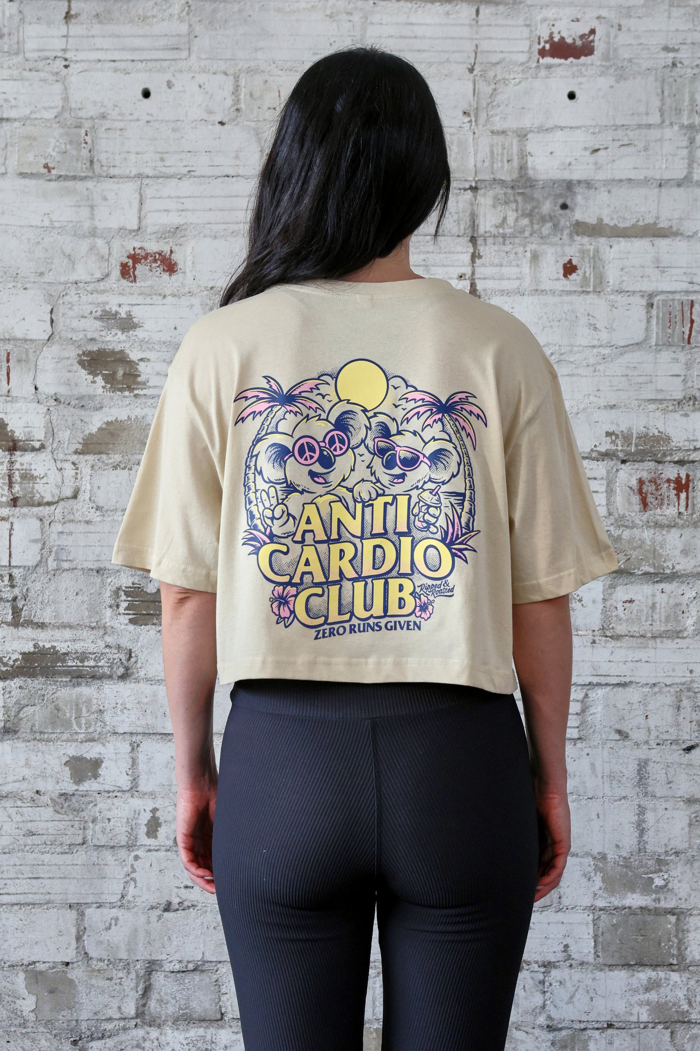 ANTI CARDIO CLUB Crop Top Stone