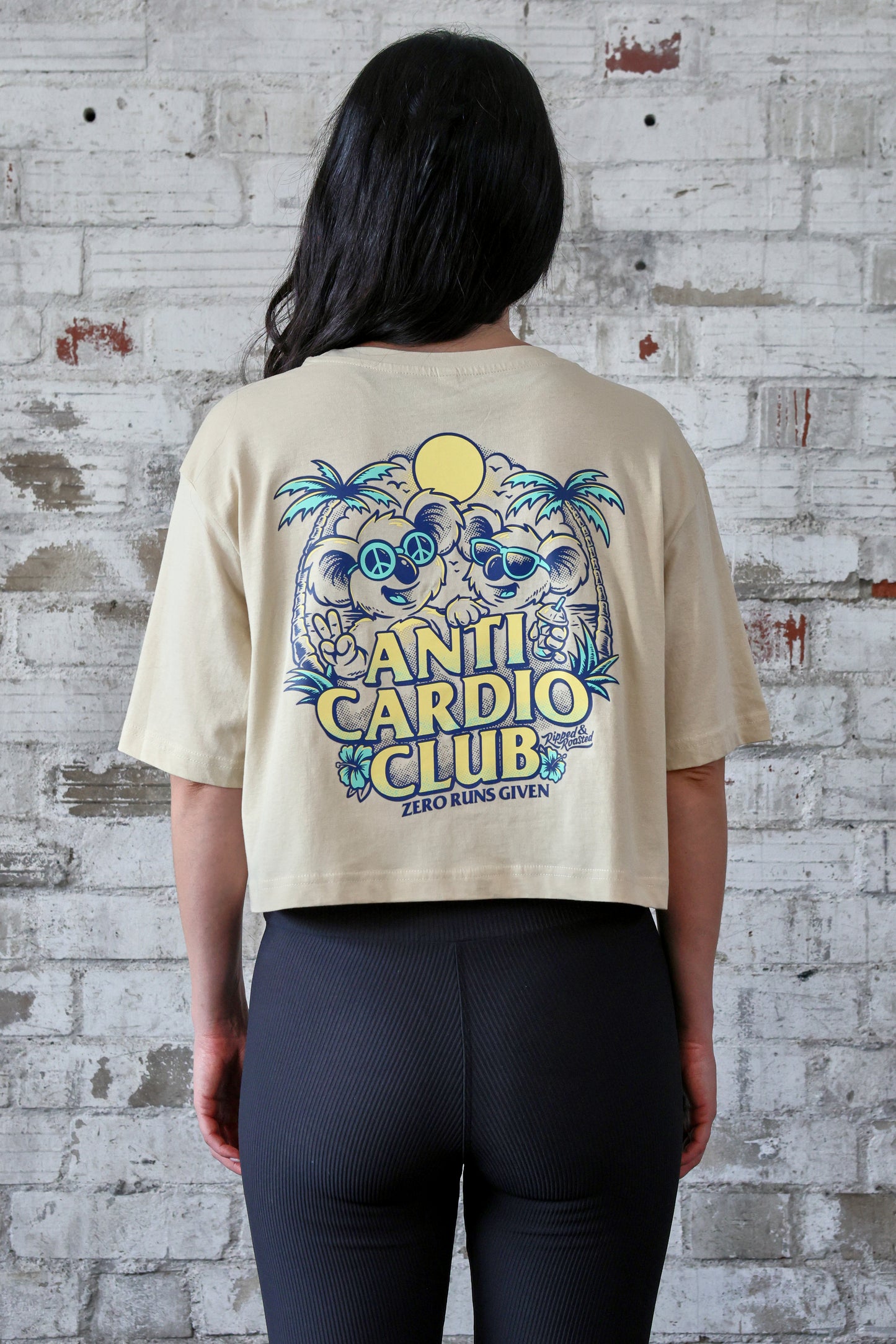 ANTI CARDIO CLUB Crop Top Stone