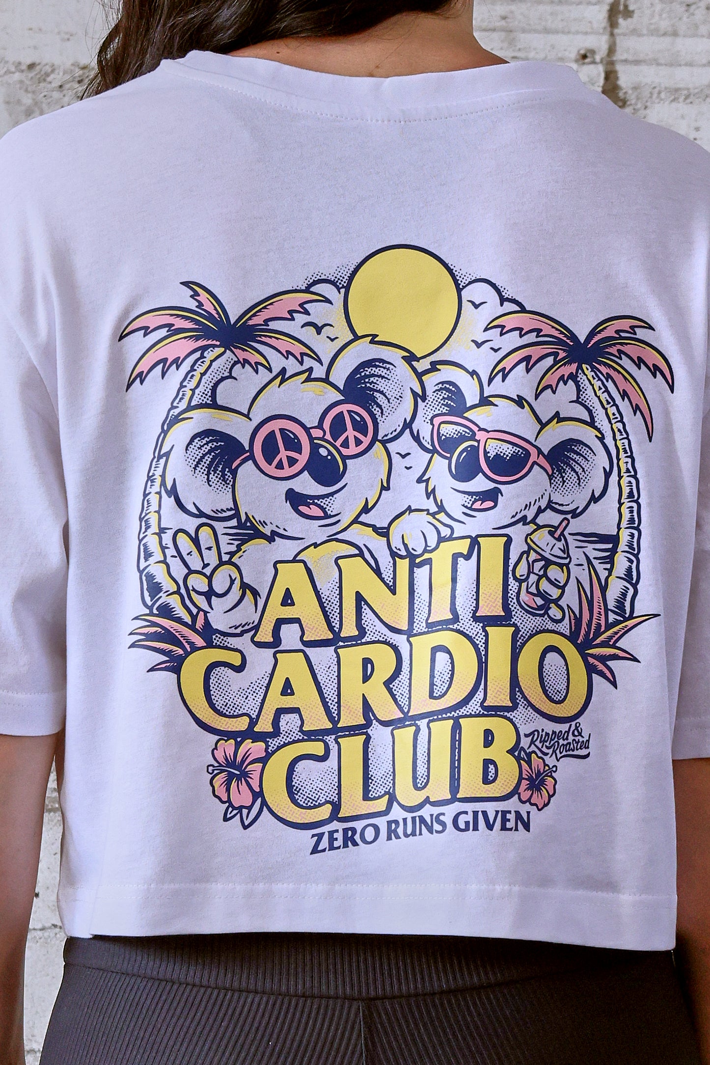 ANTI CARDIO CLUB Ladies Crop White
