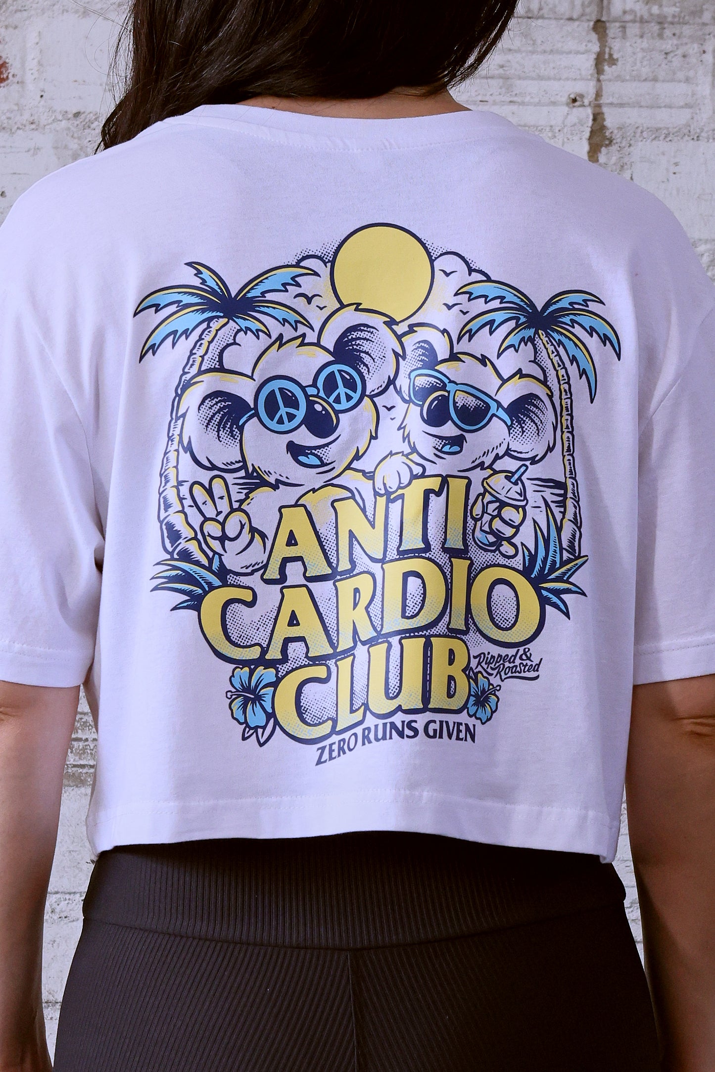 ANTI CARDIO CLUB Ladies Crop White
