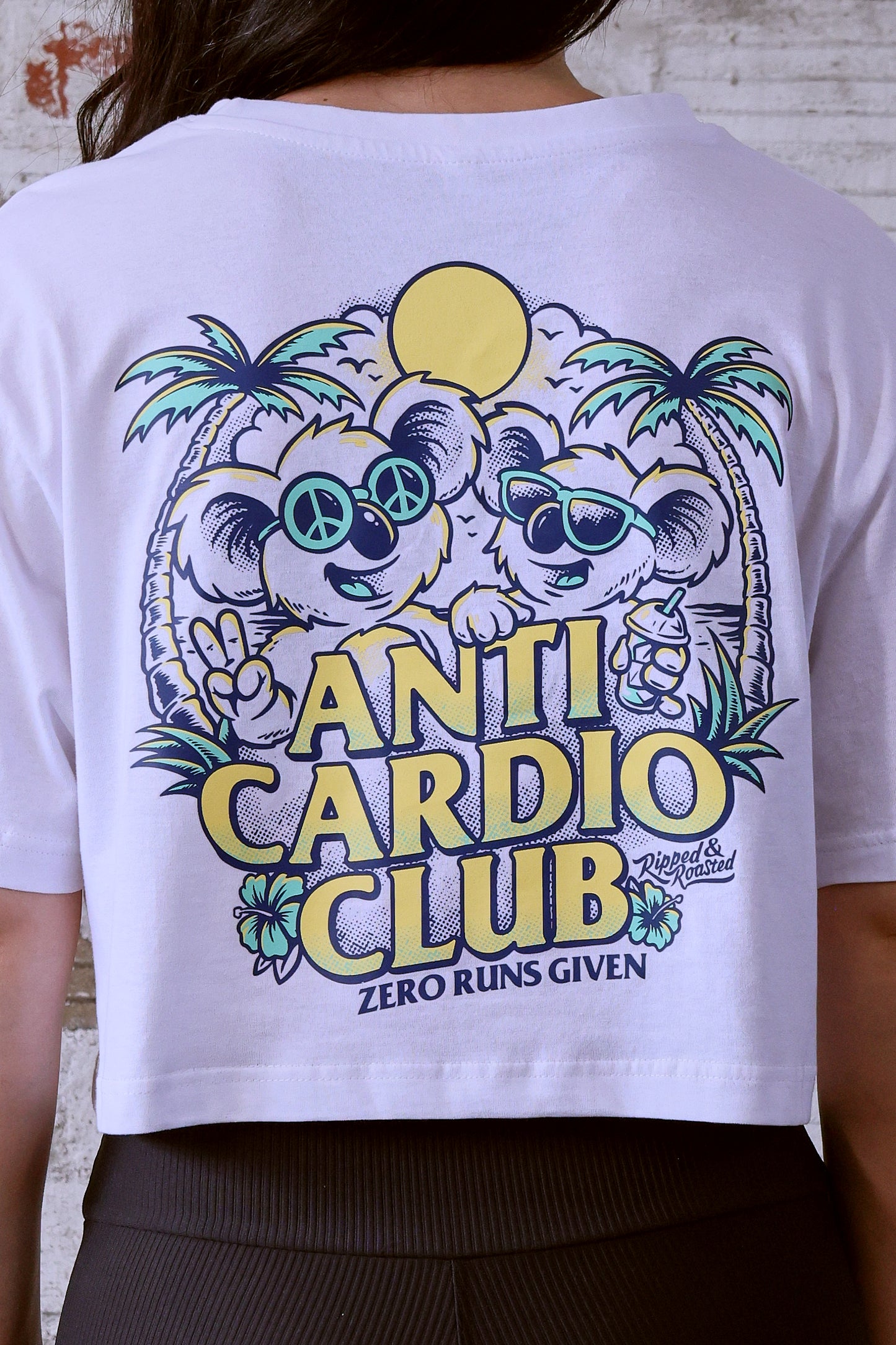 ANTI CARDIO CLUB Ladies Crop White