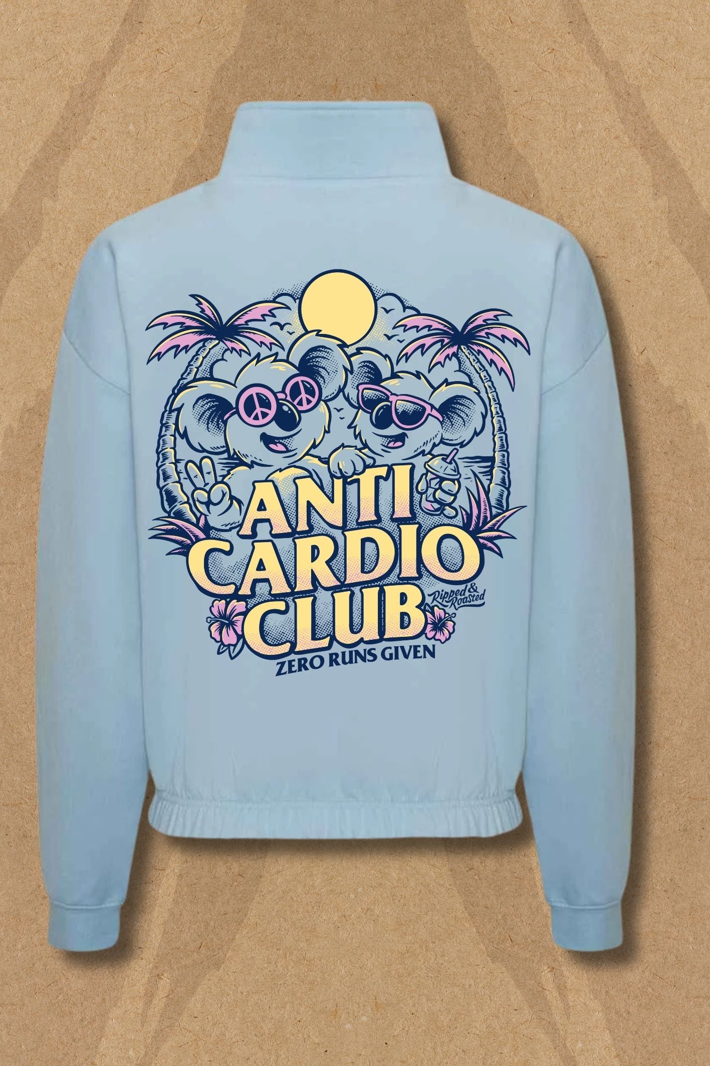 Anti Cardio Club Cropped Zip Sweat - Azurblau