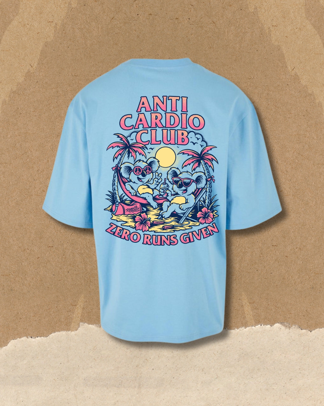 ANTI CARDIO CLUB Oversized Sleeve Shirt Azurblau