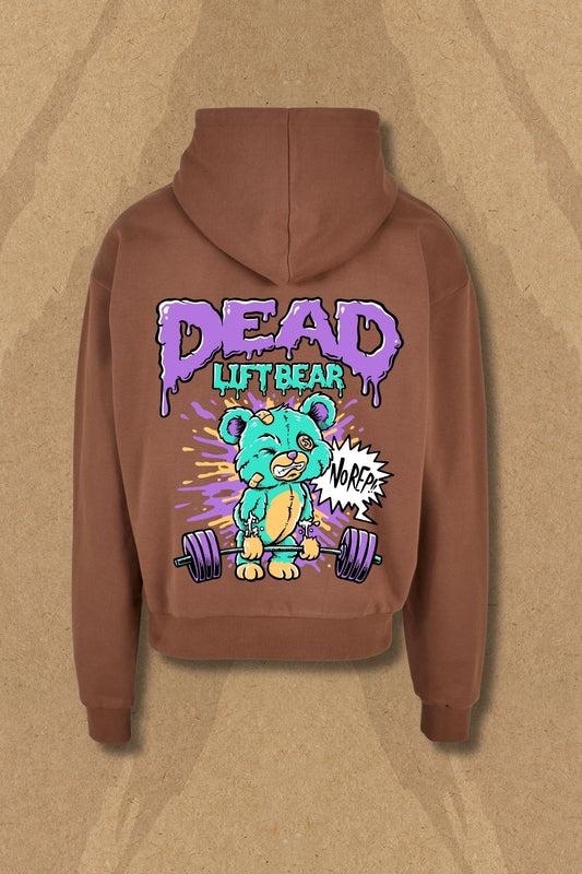 Ultra Heavy Dead Lift Bear Hoodie - Chocolate Brown