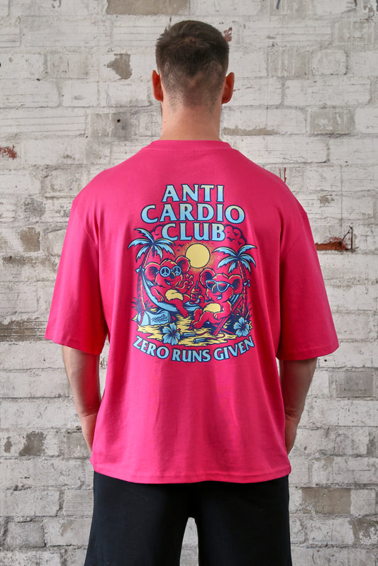 ANTI CARDIO CLUB Oversized Sleeve Shirt Pink