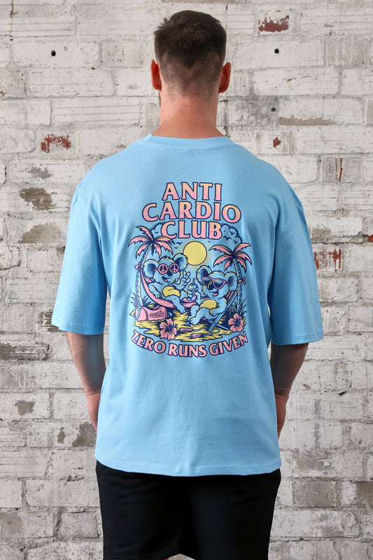 ANTI CARDIO CLUB Oversized Sleeve Shirt Azurblau