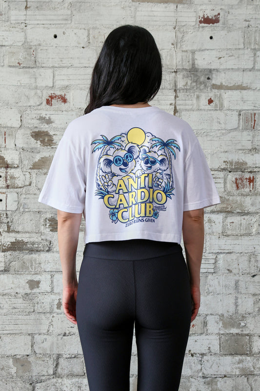 ANTI CARDIO CLUB Ladies Crop White
