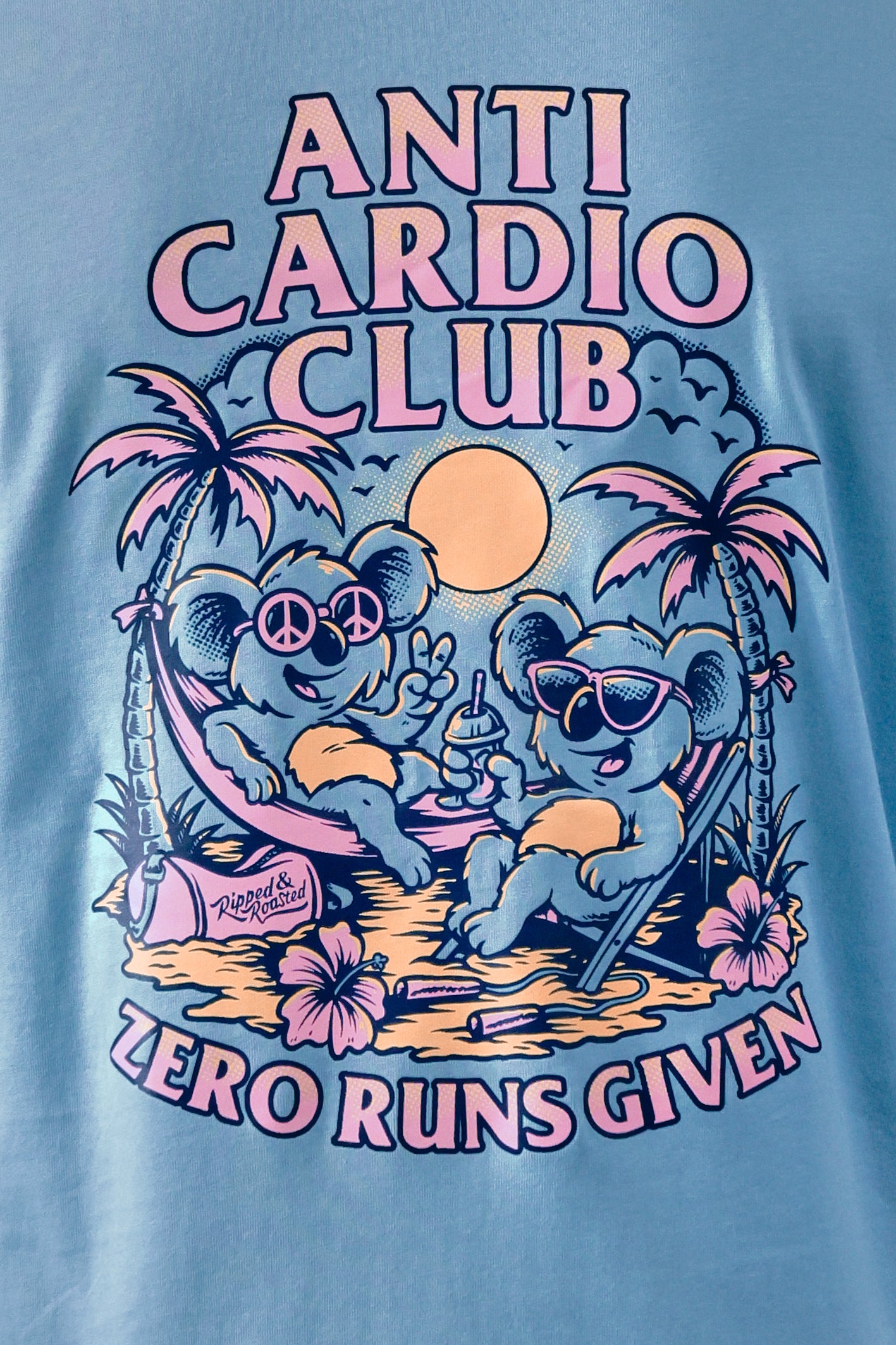 ANTI CARDIO CLUB Oversized Sleeve Shirt Azurblau