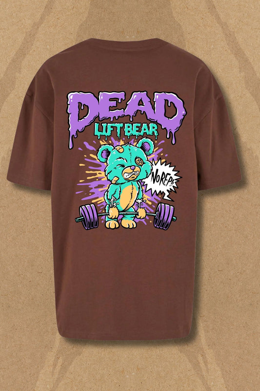 Dead LiftBear Oversized Tee - Chocolate Brown