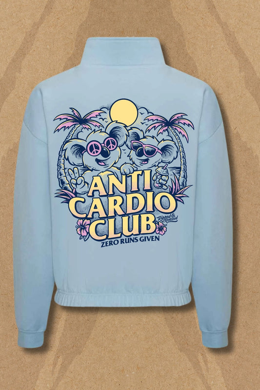 Anti Cardio Club Cropped Zip Sweat - Azurblau