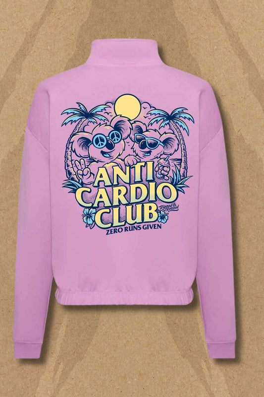 Anti Cardio Club Cropped Zip Sweat - Lavender
