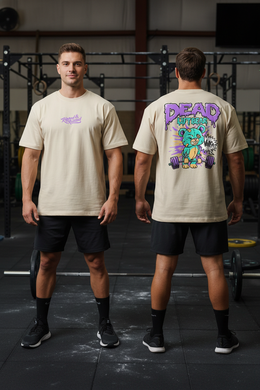 Dead LiftBear Oversized Tee - Sand